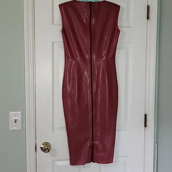 House of CB Electric Rose Pink Latex Riviera Midi Dress Medium - Picture 3 of 15